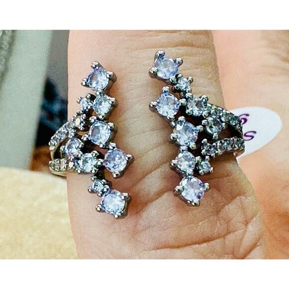 Bomb Party Lavender Topaz on Hematite Plating Ring Size 9 - Picture 4 of 4